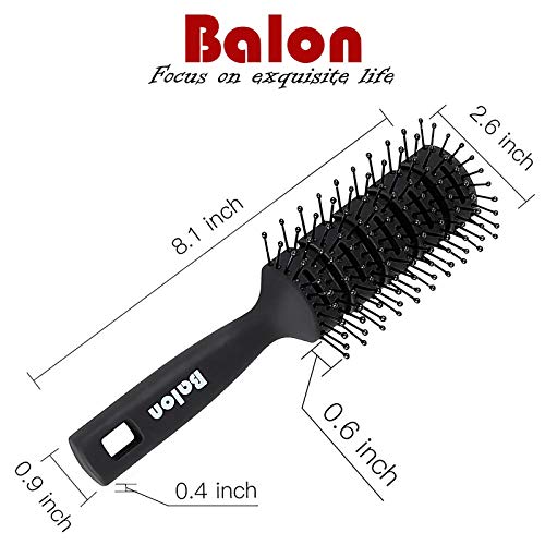 Vent Hair Brush, 11 Row Vented Hairbrush For Men And Women, Vent Brushes With Ball Tipped Bristles For Wet Short Curly Straight Hair Blow Drying Quickly(Black) #TOP6