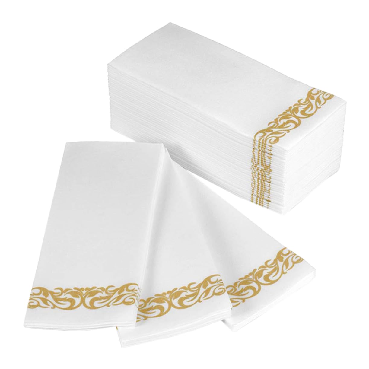 100 Piezas Servilletas de Papel y Doradas con Diseño Floral para Banquetes Fiestas de Cumpleaños y Despedidas de Soltera
