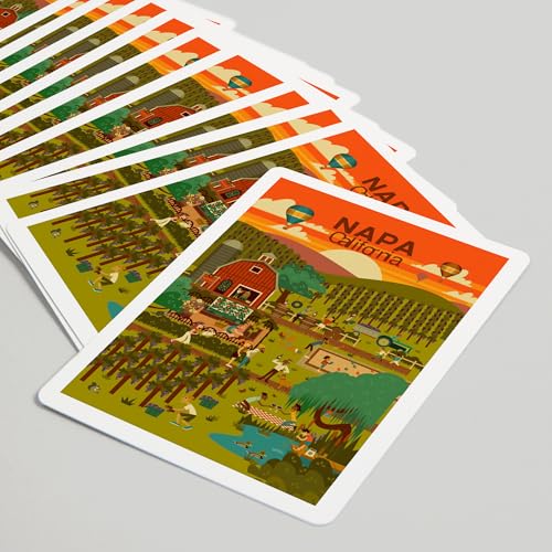 Lantern Press Napa California, Geométrico, 52 Cartas Poker miniatura 5