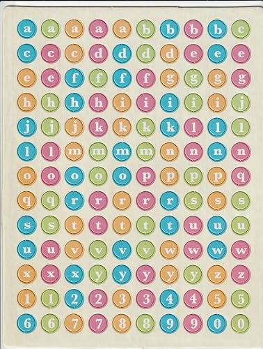 Bright Chipboard Alphabet Circles - 130pc