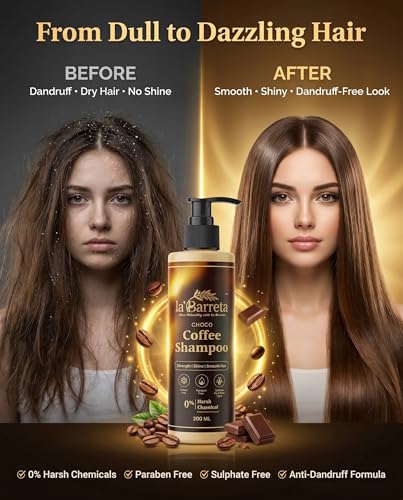 Image of Premium Choco Coffee Shampoo, Strength, Shine & Smooth Hair, with Guar Gum, Cocoa, Sulphate & Paraben Free, 200 ml (Coffee P-1)