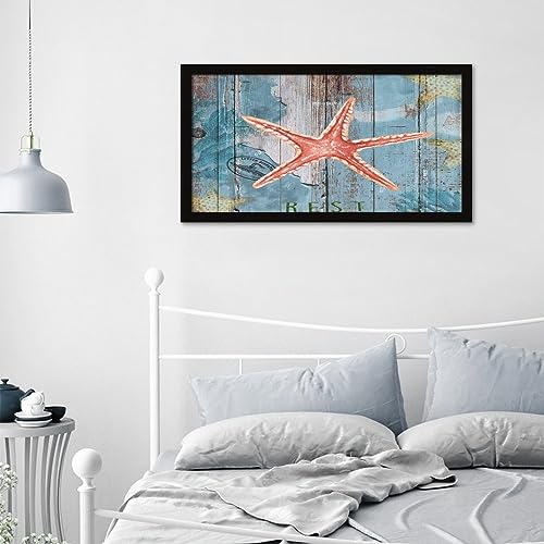 Décoration d'intérieur de cheminée avec panneau plage rétro - 8