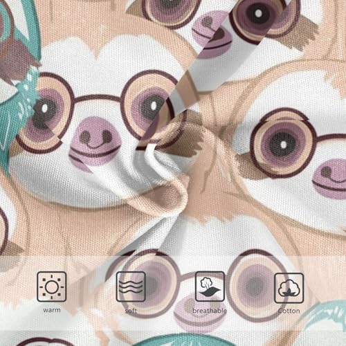 Sloths Wearing Glasses Girls' Underwear Cotton Cute Girls Briefs Soft Toddler Underwear 2T3