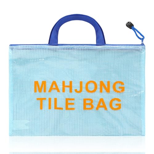 Bolsa para fichas Mahjong con cierre y asas reforzadas