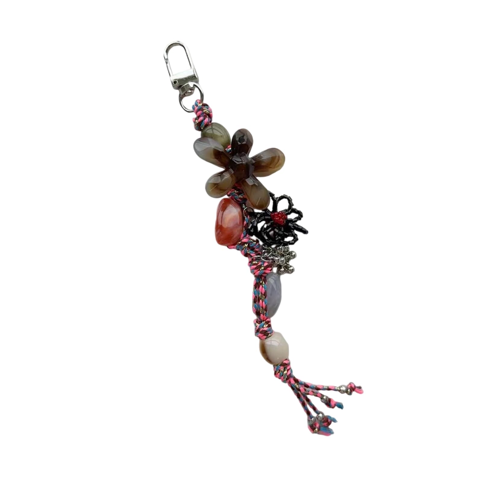 NEWFT Artistic Beaded Charm Keychain User Friendly Phone Lanyard Strap Versatile Jewelry Accessory for Women Lady