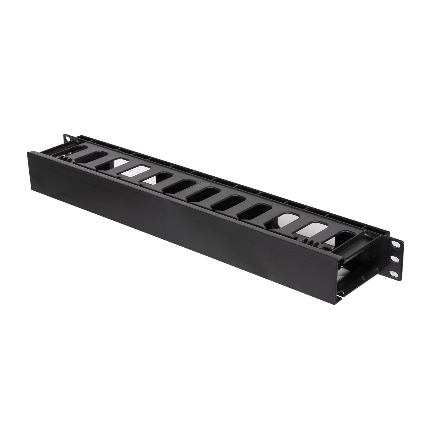 RAMPFD1 Plastic Horizontal Slotted Finger Duct Cable Manager (1U),Black