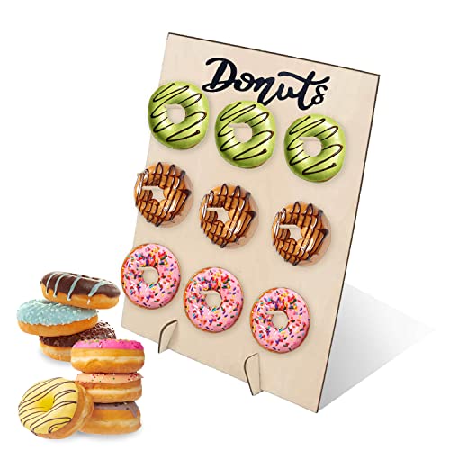 Lovesmile Soporte Donuts, Donuts Mesa Dulce 40 x 30 cm, Expositor Donuts, Soporte para Donuts de Madera Puede Utilizarse Decorar para Bodas Cumpleaños Fiestas Aniversarios Restaurantes Pastelerías