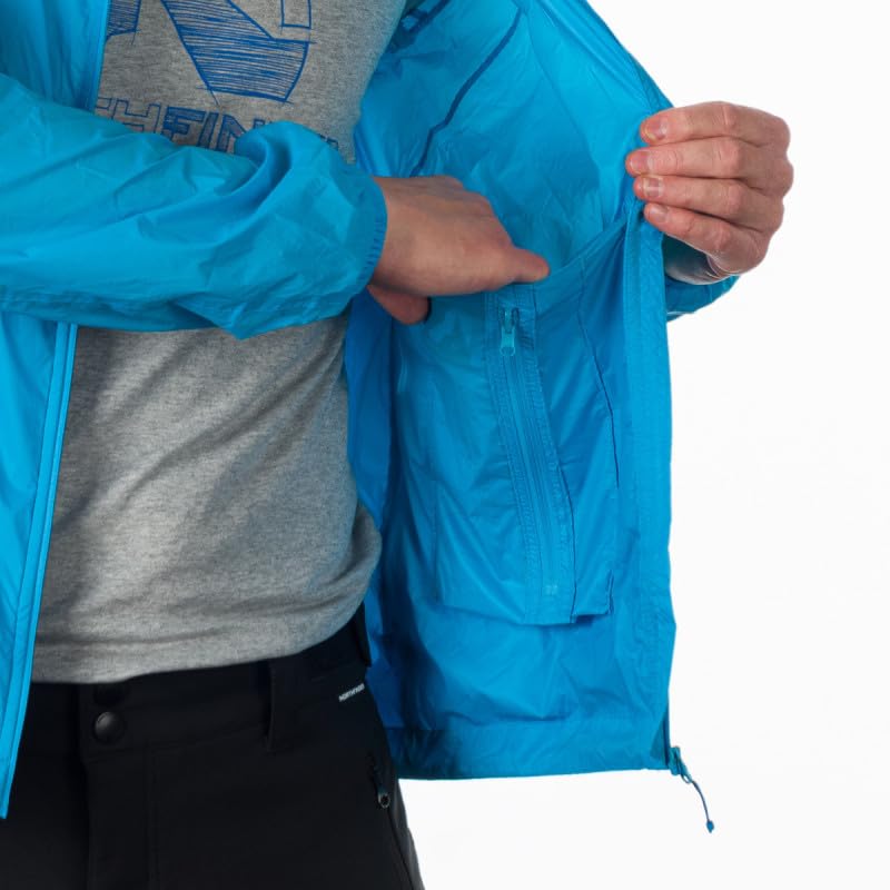 NORTHFINDER Chaqueta impermeable para hombre, empaquetable, multideporte, para bicicleta, ultraligera, para correr, senderismo, montañismo, ropa deportiva, chaqueta NORTHCOVER, azul, XXL