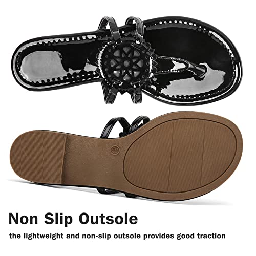 Image of katliu Women's Flat Sandals Flip Flop Sandals Comfortable Dressy Thong Sandals