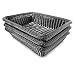 Colorbasket EV02478 Rectangular Thick Trim Storage Basket, Water Resistant, Microwave Safe, BPA Free, Set of 3, Black