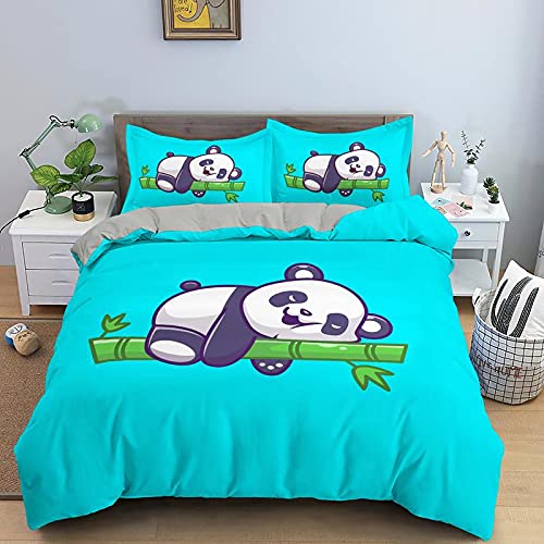 Funda de edredón de panda 135x200 cm con cremallera para cama individual