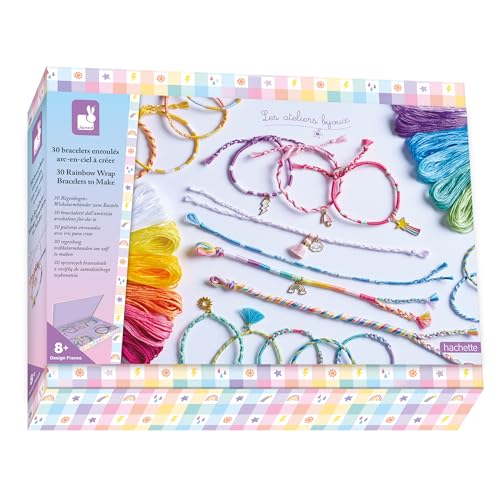 Janod - Kit Braccialetti Arcobaleno - Kit Attività Creative - Gioco per Bambini Stimola la Creatività - Attività Manuale per Bambini - Attività Creativa dai 3 Anni - J09134