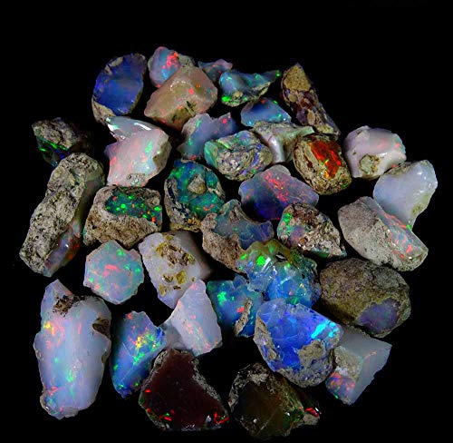 emartwala Opal lot Opal Natural Ethiopian raw Opal Rough Rough Gemstone Birthstone Opal Rainbow fire Opal lot 50.00 Cts. Natural Multi Fire Ethiopian Opal Rough