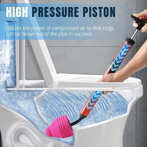 HoldOneLight Multi-Purpose Toilet Plunger & Unblocker, for Toilets Bathtubs, Showers, Floors, Drains, and Pipes (Red) - Image 3