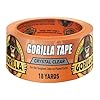 Gorilla Crystal Clear Tape, 1.88” x 18 yd (Pack of 1) - Weather Resistant for Indoor or Outdoor Projects and Repairs
