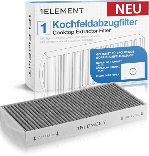 Filtre de rechange pour Bora Pure Puakf [PURU PUXU] X Pure Recirculation de cuisine/hotte aspirante Accessoires – Remplace PUAKF – Kit de filtres à charbon actif pour neutraliser et filtrer les