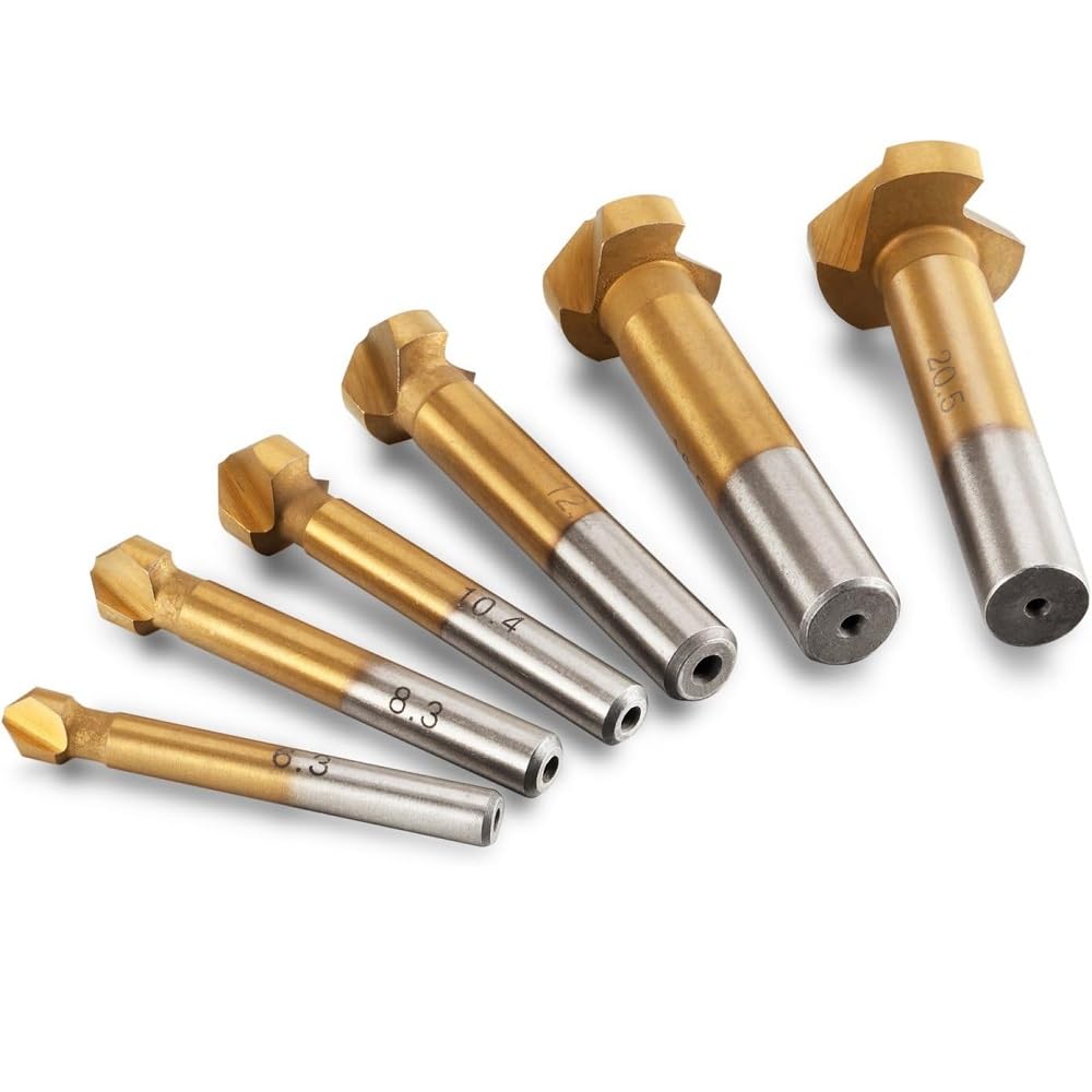Set 6 Svasatori Conici HSS 90° | Con Rivestimento Titanio | Per Fori In Acciaio E Inox | Dimensioni 6.3-20.5mm - Foto 8