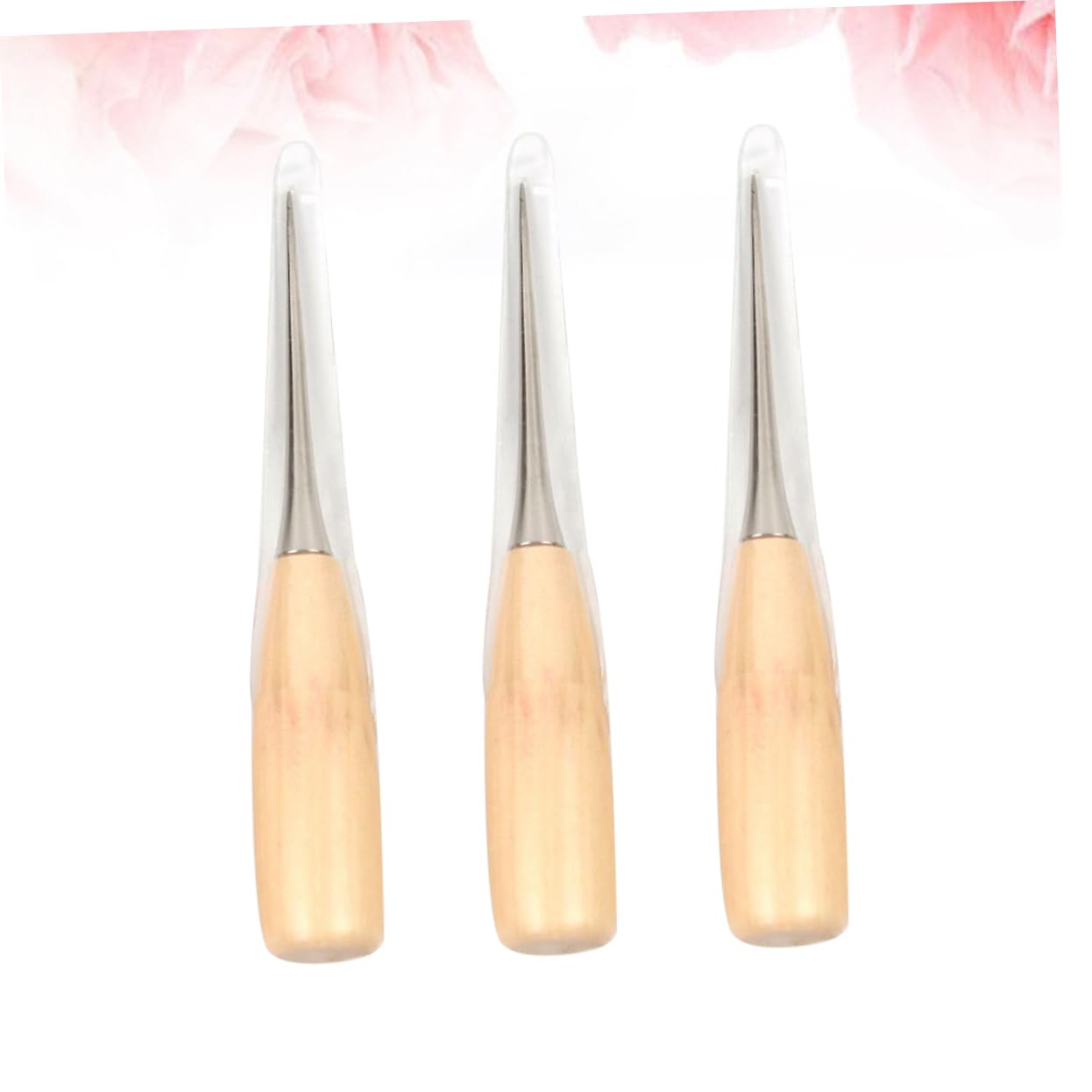 Beatifufu DIY Hand Leather Tool Round Hole Sewing Awl Solid Wooden Handle Craft Tool Set Sewing Accessories Kit for Repairs