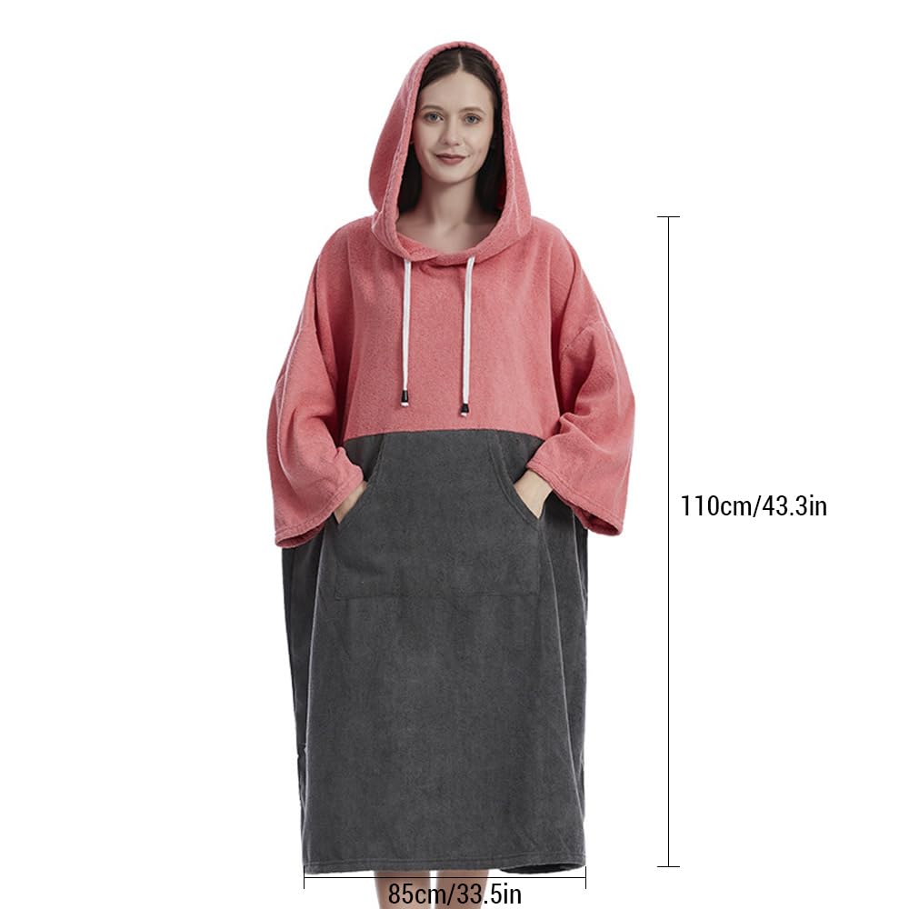 Asciugamani da bagno ad asciugatura rapida per piscina, accappatoio ad asciugatura rapida, poncho surf immersioni con cappuccio, mantello da spiaggia, antivento, caldo, adatto per uomini e donne