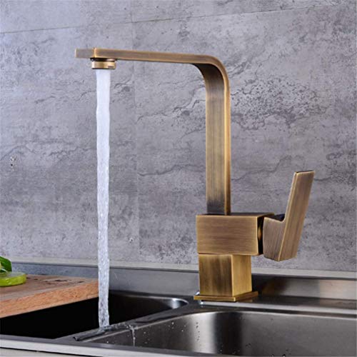 Robinet de cuisine en laiton et bronze antique chic pour évier rétro