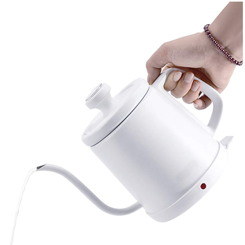 Hervidor eléctrico Material de acero inoxidable Boca fina Cuello de cisne Hervidores eléctricos Inalámbrico Ebullición rápida Silencioso con apagado automático, presente blanco Safehappy