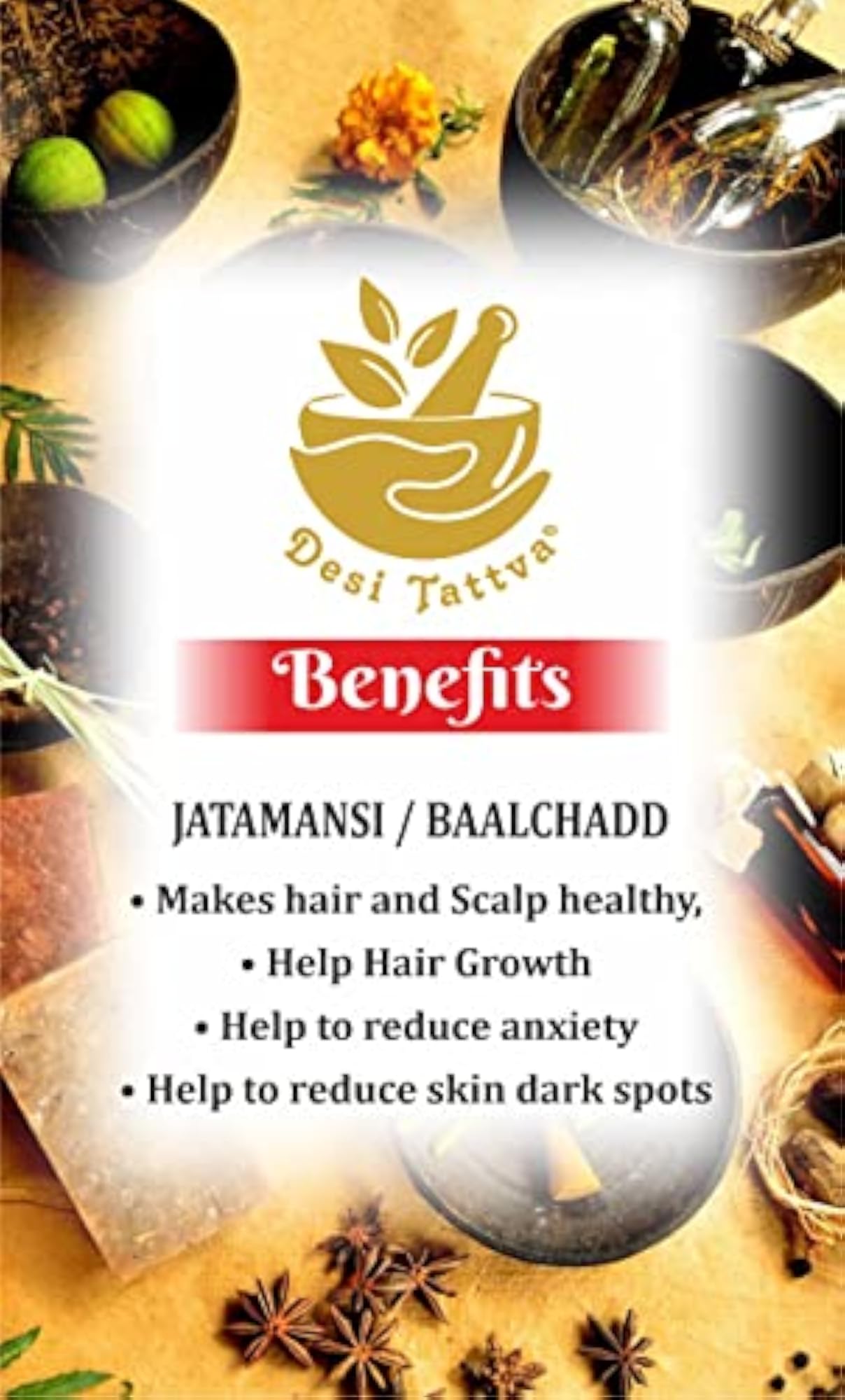 Desi Tattva Jatamansi Roots - 100% Pure (100 Grams)