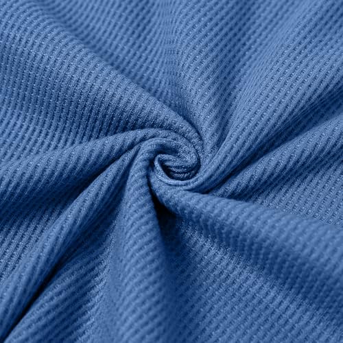 IFFEI Waffle Knit Family Matching Pajamas Sets 2 Piece Lounge Set Long Sleeve Soft Loungewear Comfy Sleepwear with Pockets2