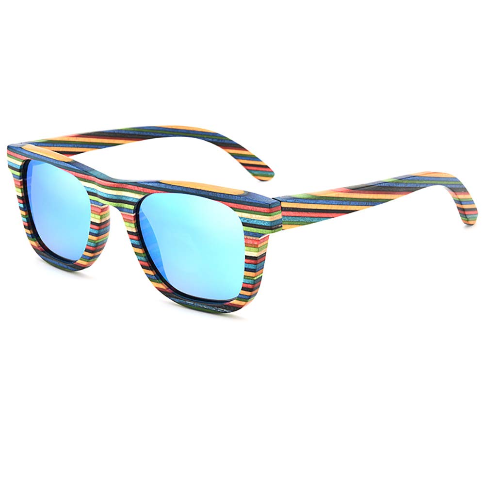Genérico Gafas De Sol Polarizadas De Madera Hechas A Mano para Mujer, con Protección Uv400, Aptas para La Pesca Y La Conducción, Estuche De Bambú Y Bisagras De Resorte De Acero Inoxidable