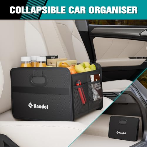 K KNODEL Organizador de maletero, almacenamiento plegable del maletero del automóvil, consolas y organizadores automotrices (Mini, Negro) - imagen 5
