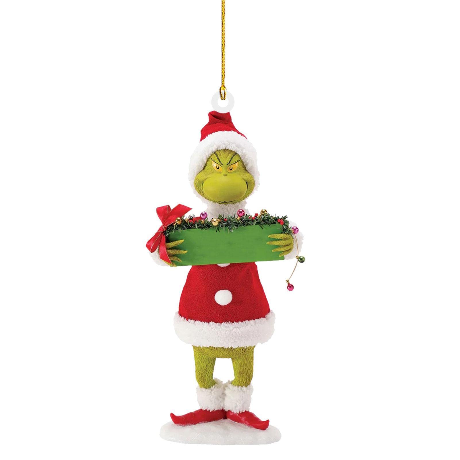 Colgante Grinch, decoración del Navidad Grinch, adornos Navidad Grinch, adorno colgante Grinch, joyas colgantes Grinch, adornos Navidad Grinch Bienvenida, muñeca pelo acrílico verNavidad