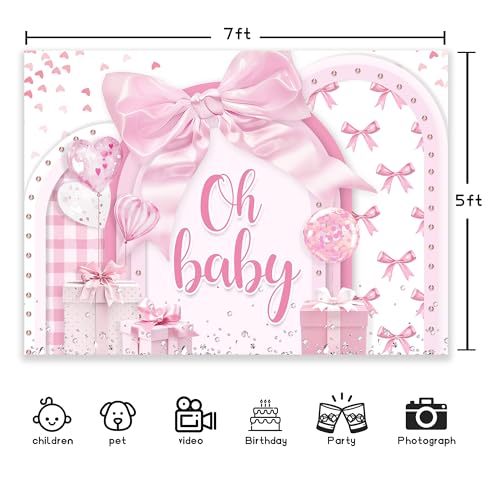 Fondo para Baby Shower Newsely 7W x 5H Rosa miniatura 3