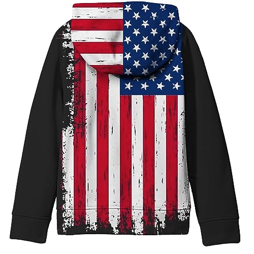 SAYM Boy's USA American Flag Patriotic Fleece lining Pullover Hoodies2