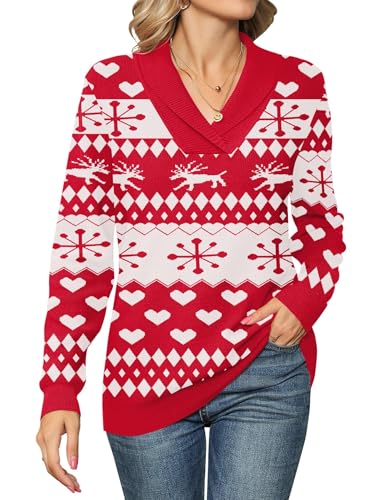 Ivicoer Christmas Sweaters for Women V Neck...