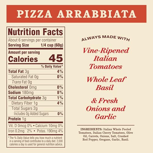 Image of Rao's Homemade Arrabbiata Pizza Sauce Made with Italian Tomatoes, 12.3 oz