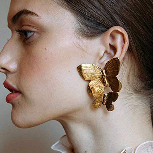 Fxmimior 2555 Bohemian Dainty Gold Big Butterfly Earrings Big Dainty Gold Drop Earrings Statement Charm Earring Body Jewelry thumb #1