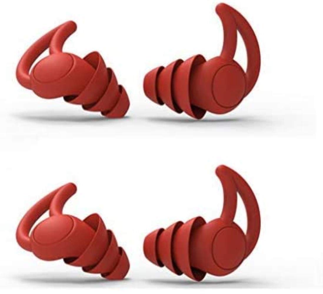 Bouchons d'oreilles réduction anti-bruit super bruit avec triple membrane rouge confortable