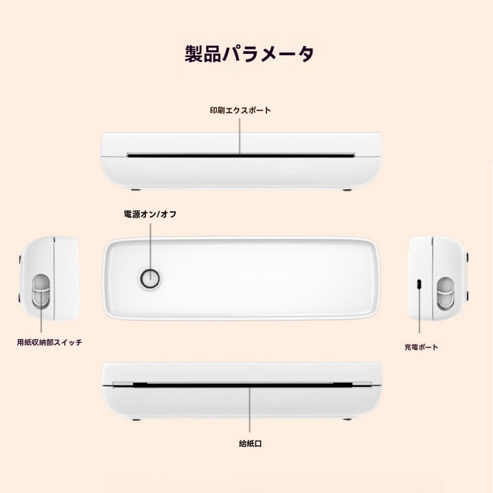 Amazon.co.jp: OXIZER モバイルプリンター、サーマルプリンター
