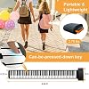 88 Keys Roll Up Piano with Pedal Upgraded Numeric Portable Piano Sticker Keyboard for Kids Beginner