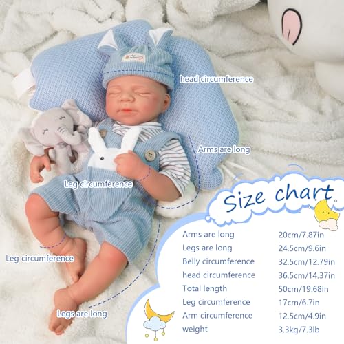 Muñeco bebé silicona 20 pulgadas con caja miniatura 3