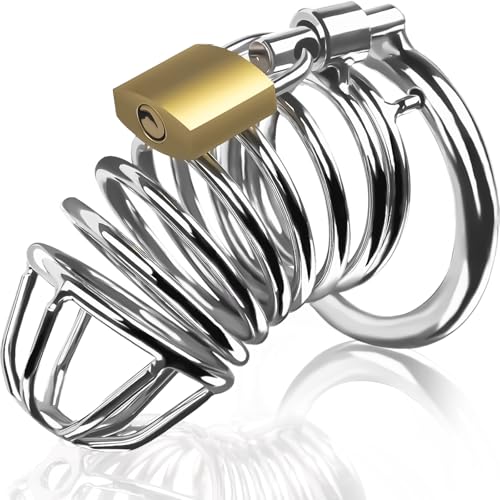 Chastity Cage Männer Sexspielzeug für Herren, Peniskäfig Keuschheitskäfig Cock Cage mit 3 Penisringen & Elastischer Hilfsgürtel - penis käfig für SM Fetisch, Sex Spielzeug Fesselspiele und Abstinenz