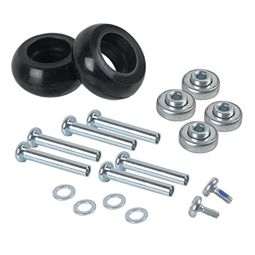Luggage Wheel Replacement Kit - Set of Wheels, Bearings, Bolts, Axles (Black) (40mm)