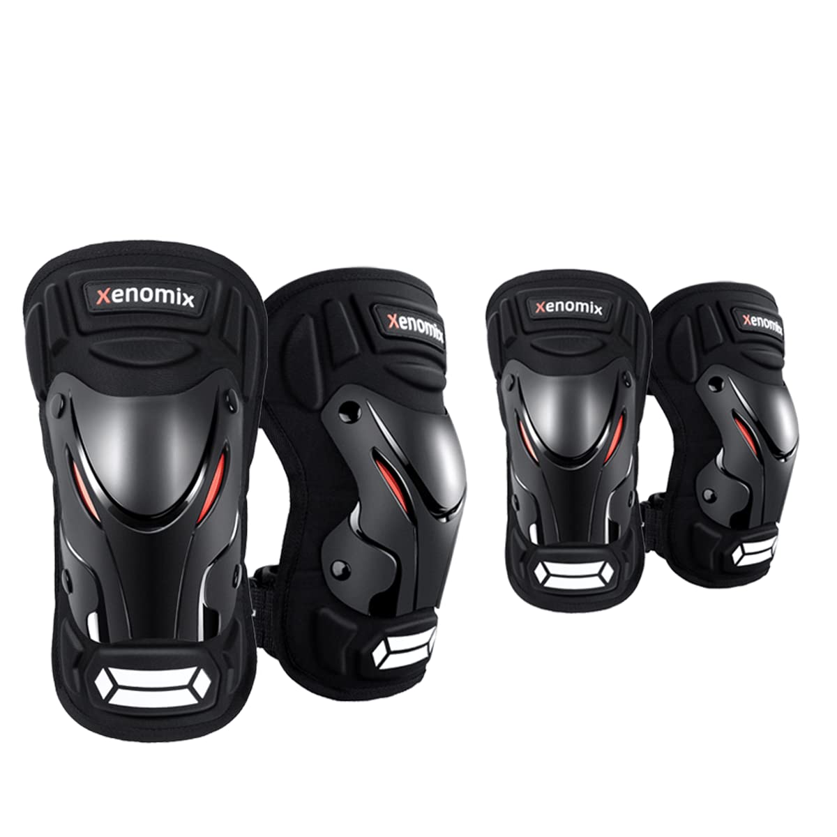 VnoPro Motorcycle Knee Elbow Pads Protective for Motorcycle Mountain Biking Bicycle (4 Pack)