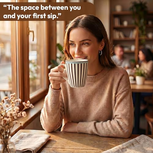 Image of UPC Premium Bone China Coffee Mug Set of 2 | Elegant Ceramic Tea & Coffee Cups for Home, Office & Cafe | Lightweight, Durable, Microwave & Dishwasher Safe Mug Set | Luxury Drinkware Collection
