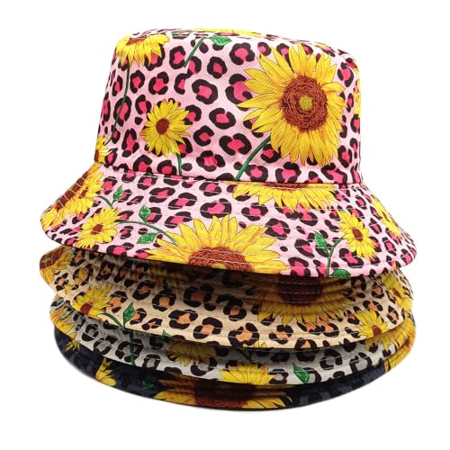 Image of Quanhaigou Bucket Hat for Men Women,Packable Reversible Printed Sun Hats,Fisherman Outdoor Summer Travel Hiking Beach Caps