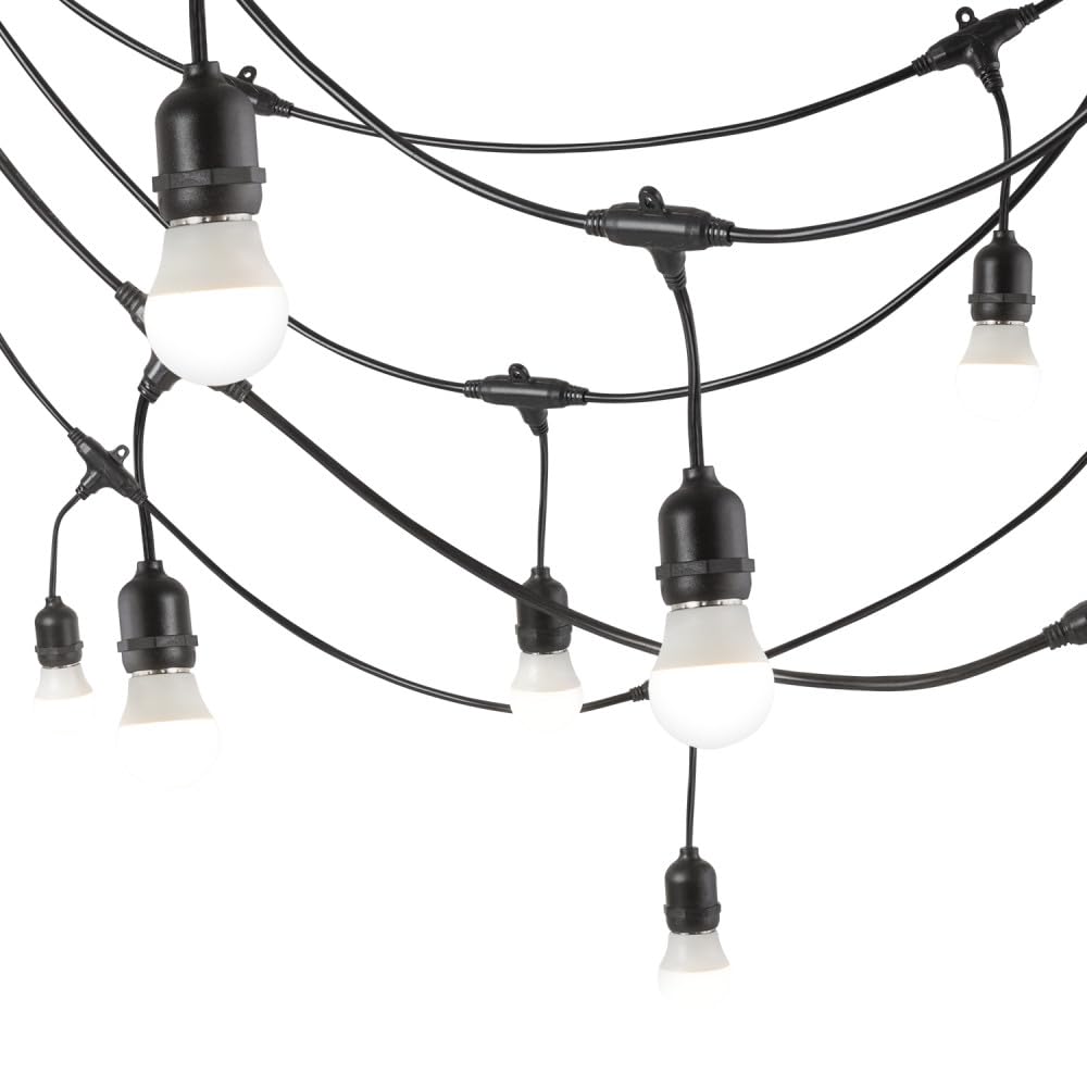 Cadena de 40 Portalámparas E27 20 Metros IP65 sin Bombillas [HO-CAD-20M-40xE27] | Greenice