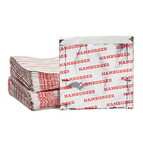 Stockroom Plus Hamburger Wrappers - Grease-Proof Wrapping Paper & Burger Holder Paper - Fast Food Burger Wrappers & Sandwich Supply - Bulk Hamburger Packs - 6.4 x 6.4 in, Pack of 200