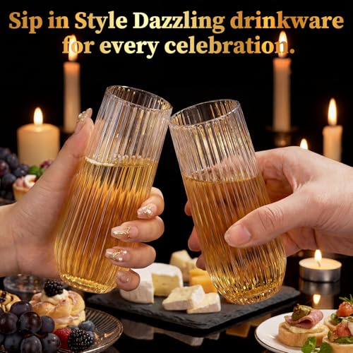 Image of GuanQiao 24 Pack 9oz Stemless Plastic Champagne Flutes