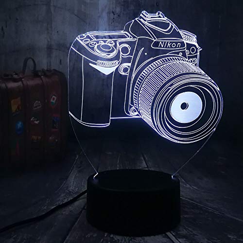 Neuheit Digitale Spiegelreflexkamera 3D LED Nachtlicht 7 Farbwechsel Fotograf Fotostudio Büro Junge Schlafzimmer Tischlampe Kinder Geschenk Wohnkultur