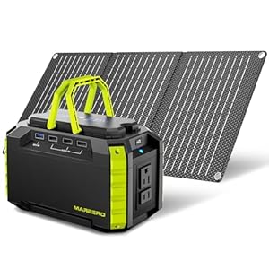 MARBERO Solar Generator 150W Peak Portable Power Station with Solar Panel Included Camping Power Supply 150Wh with Foldable Solar Panel 30W for Outdoor RV Fishing Emergency
