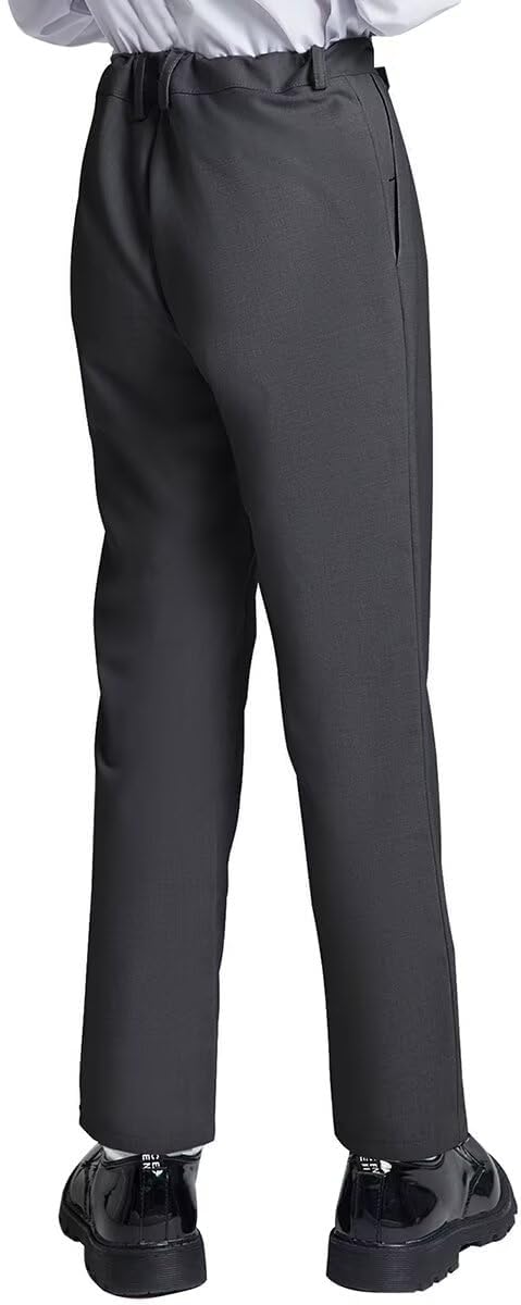 DHTS Boys Dress Pants (Size 2-20 Years) Slim Fit Uniform Pants for Toddler & Teens - Image 2